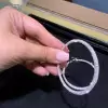 3.75ct Round Cut White Sapphire Micro-paved Hoop Earrings