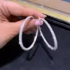 3.75ct Round Cut White Sapphire Micro-paved Hoop Earrings
