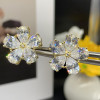 7.5ct Pear Cut White Sapphire Flower Stud Earrings in Gold