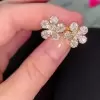 7.5ct Pear Cut White Sapphire Flower Stud Earrings in Gold