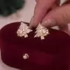 0.85ct White Sapphire Christmas Tree Stud Earrings in Gold