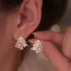 0.85ct White Sapphire Christmas Tree Stud Earrings in Gold