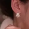 0.85ct White Sapphire Christmas Tree Stud Earrings in Gold