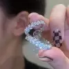 3.95ct Round Cut White Sapphire Clip Earrings