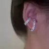 3.95ct Round Cut White Sapphire Clip Earrings