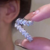 3.95ct Round Cut White Sapphire Clip Earrings