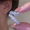 3.95ct Round Cut White Sapphire Clip Earrings
