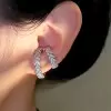 3.95ct Round Cut White Sapphire Clip Earrings
