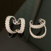 3.95ct Round Cut White Sapphire Clip Earrings