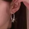 Round Cut White Sapphire Drop Earrings