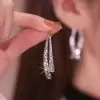 Round Cut White Sapphire Drop Earrings