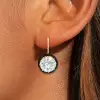 7.6ctw Round Cut White Sapphire Vintage Drop Earrings