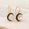 7.6ctw Round Cut White Sapphire Vintage Drop Earrings