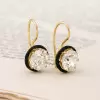 7.6ctw Round Cut White Sapphire Vintage Drop Earrings