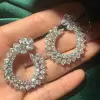14ctw Pear Cut White Sapphire Drop Earrings