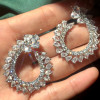 14ctw Pear Cut White Sapphire Drop Earrings