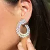 14ctw Pear Cut White Sapphire Drop Earrings