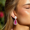 15ctw Vintage Cushion Cut Ruby Invisible Setting Earrings