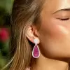 15ctw Vintage Cushion Cut Ruby Invisible Setting Earrings