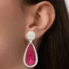 15ctw Vintage Princess Cut Ruby Invisible Setting Earrings