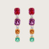 12ctw Cushion Cut Multicolor Sapphire Drop Earrings