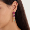 12ctw Cushion Cut Multicolor Sapphire Drop Earrings