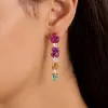 12ctw Cushion Cut Multicolor Sapphire Drop Earrings
