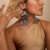 30ctw Emerald Cut Aquamarine Statement Chandelier Earrings