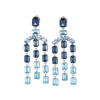 30ctw Emerald Cut Aquamarine Statement Chandelier Earrings