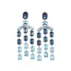 30ctw Emerald Cut Aquamarine Statement Chandelier Earrings