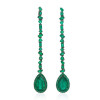 9ctw Halo Pear Cut Emerald Drop Earrings