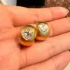 4ctw Bezel-setting Heart Cut Chunky Hoop Huggie Earrings