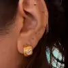 4ctw Bezel-setting Heart Cut Chunky Hoop Huggie Earrings