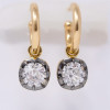 11ctw Cushion Cut Vintage Two Tone Drop Earrings