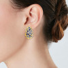 11ctw Oval Cut Blue Sapphire Vintage Huggie Hoop Earrings
