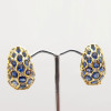 11ctw Oval Cut Blue Sapphire Vintage Huggie Hoop Earrings