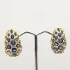 11ctw Oval Cut Blue Sapphire Vintage Huggie Hoop Earrings