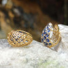 11ctw Oval Cut Blue Sapphire Vintage Huggie Hoop Earrings