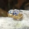 11ctw Oval Cut Blue Sapphire Vintage Huggie Hoop Earrings