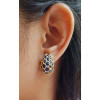 11ctw Oval Cut Blue Sapphire Vintage Huggie Hoop Earrings