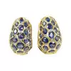 11ctw Oval Cut Blue Sapphire Vintage Huggie Hoop Earrings