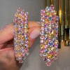 25ctw Round Cut Multicolor Sapphire Chandelier Earrings