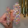 25ctw Round Cut Multicolor Sapphire Chandelier Earrings