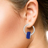 8ctw Invisible Set Blue Sapphire/Ruby Ball Drop Earrings
