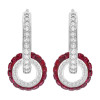 8ctw Invisible Set Blue Sapphire/Ruby Ball Drop Earrings
