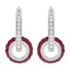 8ctw Invisible Set Blue Sapphire/Ruby Ball Drop Earrings