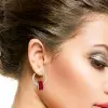 8ctw Invisible Set Blue Sapphire/Ruby Ball Drop Earrings
