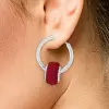 8ctw Invisible Set Blue Sapphire/Ruby Ball Drop Earrings