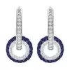 8ctw Invisible Set Blue Sapphire/Ruby Ball Drop Earrings