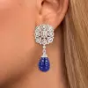 40ctw Invisible Set Blue Sapphire Vintage Drop Earrings